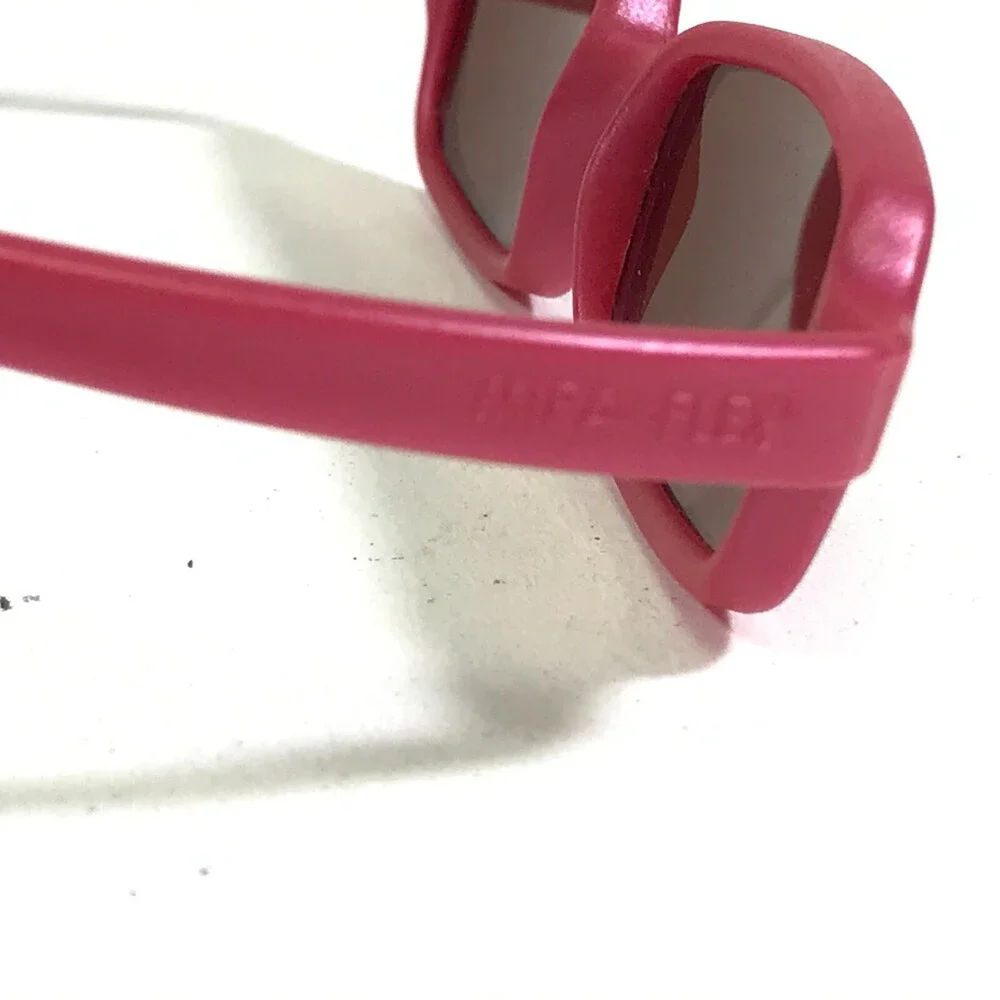 Miraflex Sunglasses NEW BABY 2 Pink Rectangular Frames with Red Lenses